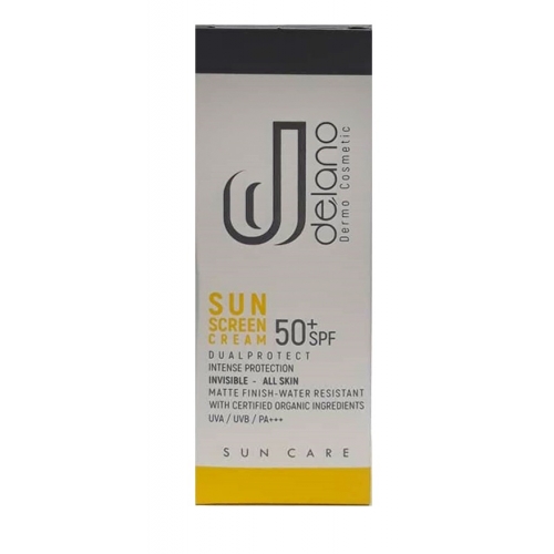 کرم ضد آفتاب بی رنگ SPF50 دلانو مناسب انواع پوست