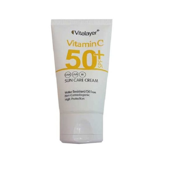 کرم ضد آفتاب بی رنگ SPF50 ویتالیر حاوی ویتامین C
