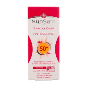 کرم ضد آفتاب و ضد چروک بی رنگ SPF50 سان سیف
