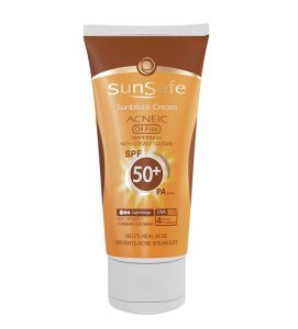 کرم ضد آفتاب رنگی SPF50 سان سیف مناسب پوست چرب و آکنه ای