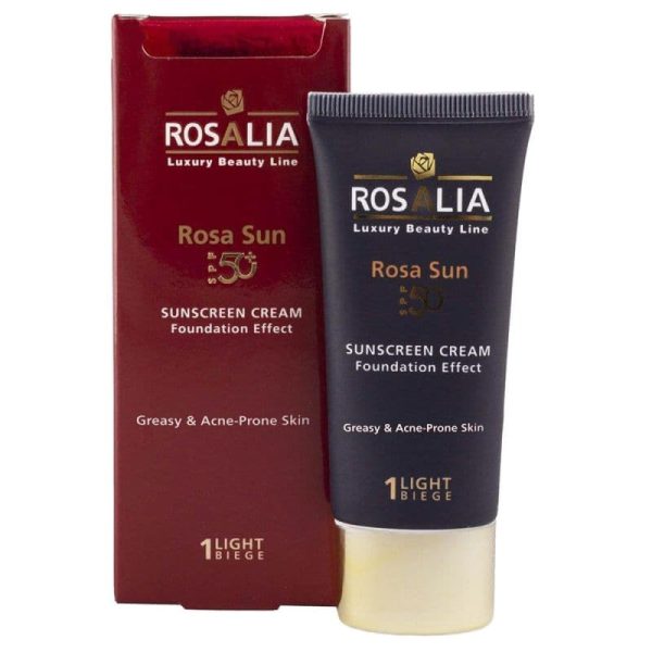 کرم ضد آفتاب رنگی SPF50 رزالیا مدل Rosa Sun مناسب پوست چرب