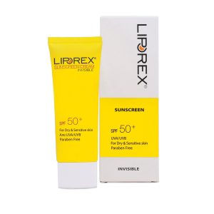 کرم ضدآفتاب بی رنگ SPF50 لیپورکس مناسب پوست خشک و حساس