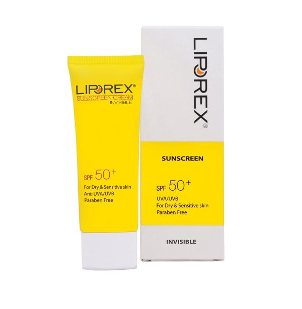 کرم ضدآفتاب بی رنگ SPF50 لیپورکس مناسب پوست خشک و حساس