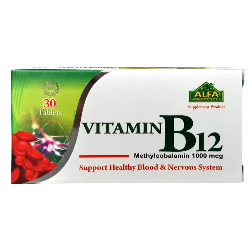 ویتامین B12 آلفا ویتامینز – 1000 میکروگرم بسته 30 عددی
